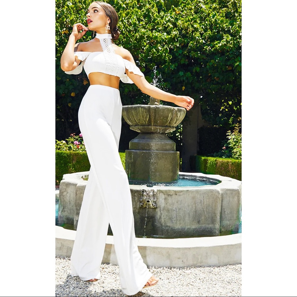 PRETTY LITTLE THING HIGH WAISTED WIDE LEG PANTS